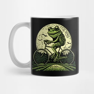 Cottagecore Frog Riding Bicycle Mug